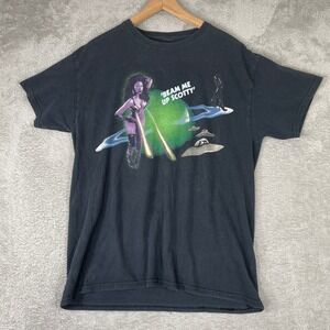 Nicki Minaj Shirt Mens Large Black Beam Me Up Scotty Rap Tee Y2K